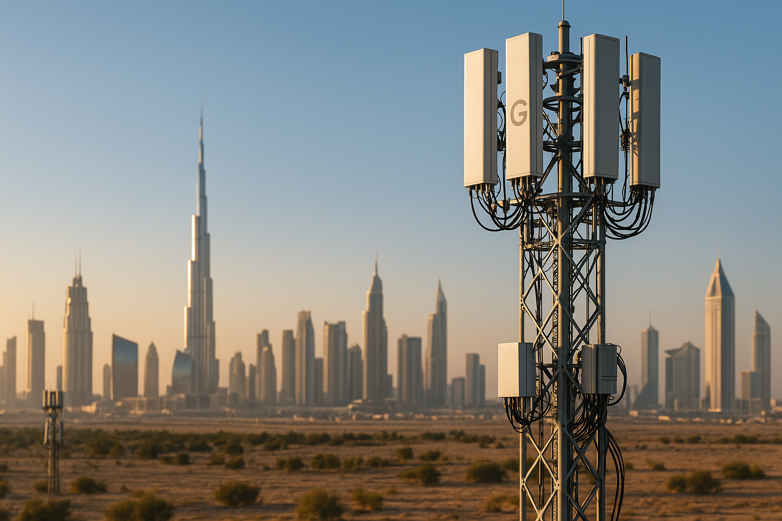 5G network towers in UAE