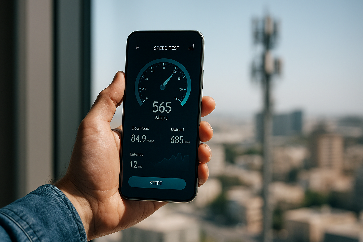 Speed test on 5G network